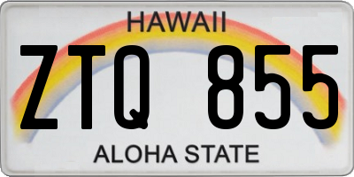 HI license plate ZTQ855