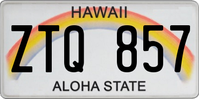 HI license plate ZTQ857