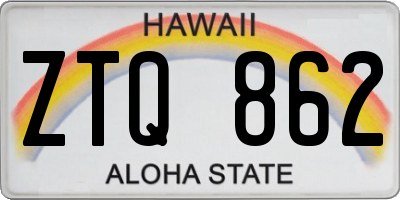 HI license plate ZTQ862