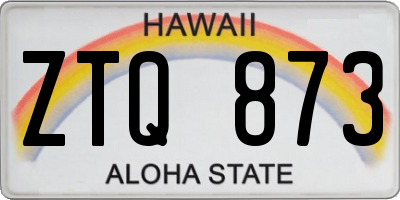 HI license plate ZTQ873
