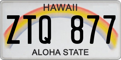 HI license plate ZTQ877