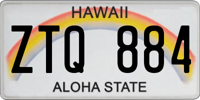 HI license plate ZTQ884