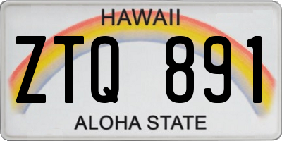 HI license plate ZTQ891
