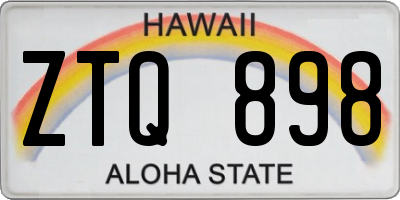 HI license plate ZTQ898