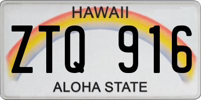 HI license plate ZTQ916