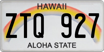 HI license plate ZTQ927