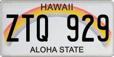 HI license plate ZTQ929