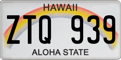 HI license plate ZTQ939