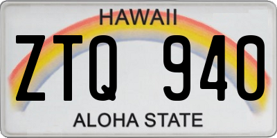 HI license plate ZTQ940