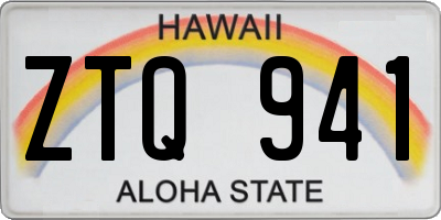 HI license plate ZTQ941