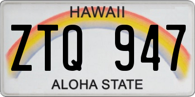HI license plate ZTQ947