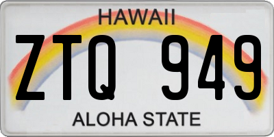 HI license plate ZTQ949