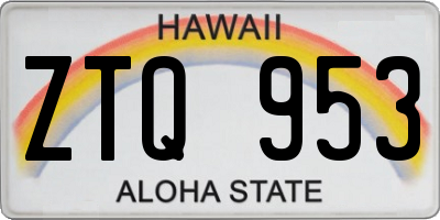 HI license plate ZTQ953