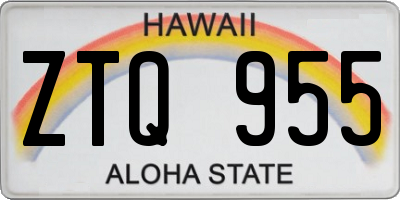 HI license plate ZTQ955