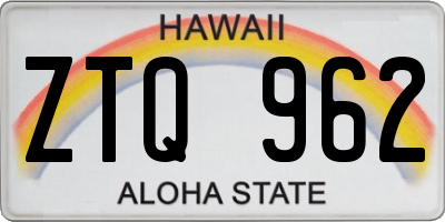 HI license plate ZTQ962