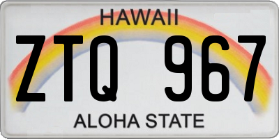 HI license plate ZTQ967