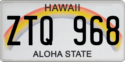 HI license plate ZTQ968