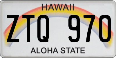HI license plate ZTQ970