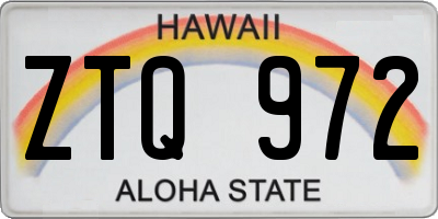 HI license plate ZTQ972