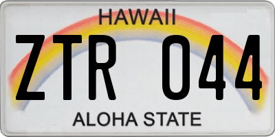 HI license plate ZTR044