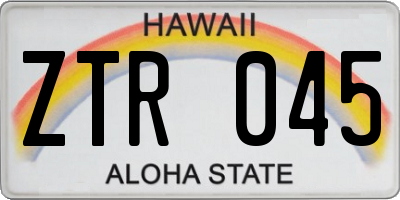 HI license plate ZTR045