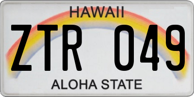 HI license plate ZTR049