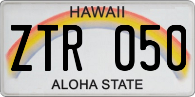 HI license plate ZTR050