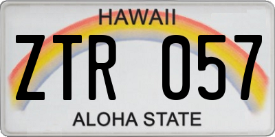 HI license plate ZTR057