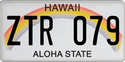 HI license plate ZTR079