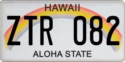 HI license plate ZTR082
