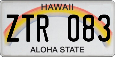 HI license plate ZTR083