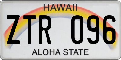 HI license plate ZTR096