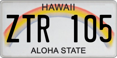 HI license plate ZTR105