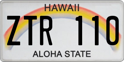 HI license plate ZTR110