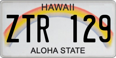 HI license plate ZTR129