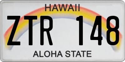 HI license plate ZTR148