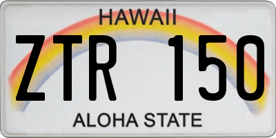 HI license plate ZTR150