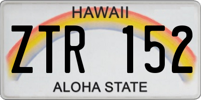 HI license plate ZTR152