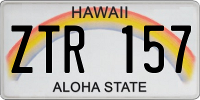 HI license plate ZTR157