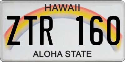 HI license plate ZTR160