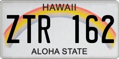 HI license plate ZTR162