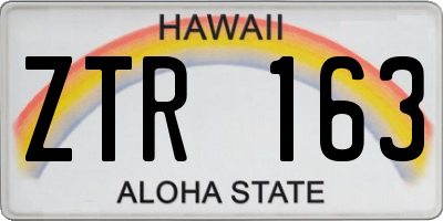 HI license plate ZTR163