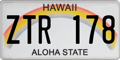 HI license plate ZTR178