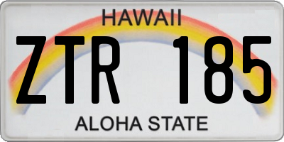 HI license plate ZTR185