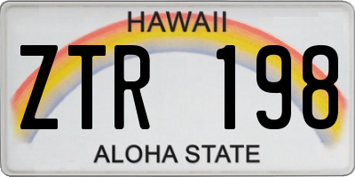 HI license plate ZTR198
