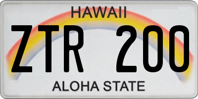 HI license plate ZTR200