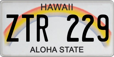 HI license plate ZTR229