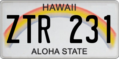 HI license plate ZTR231