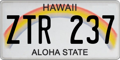HI license plate ZTR237