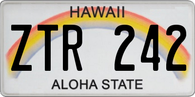 HI license plate ZTR242